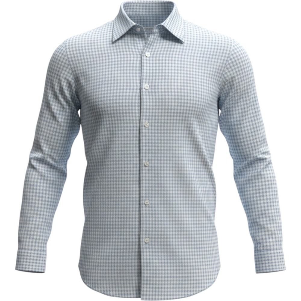 Barba Napoli Mens Gingham Button Down Shirt Blue White Cotton Italy Size L - Picture 1 of 13